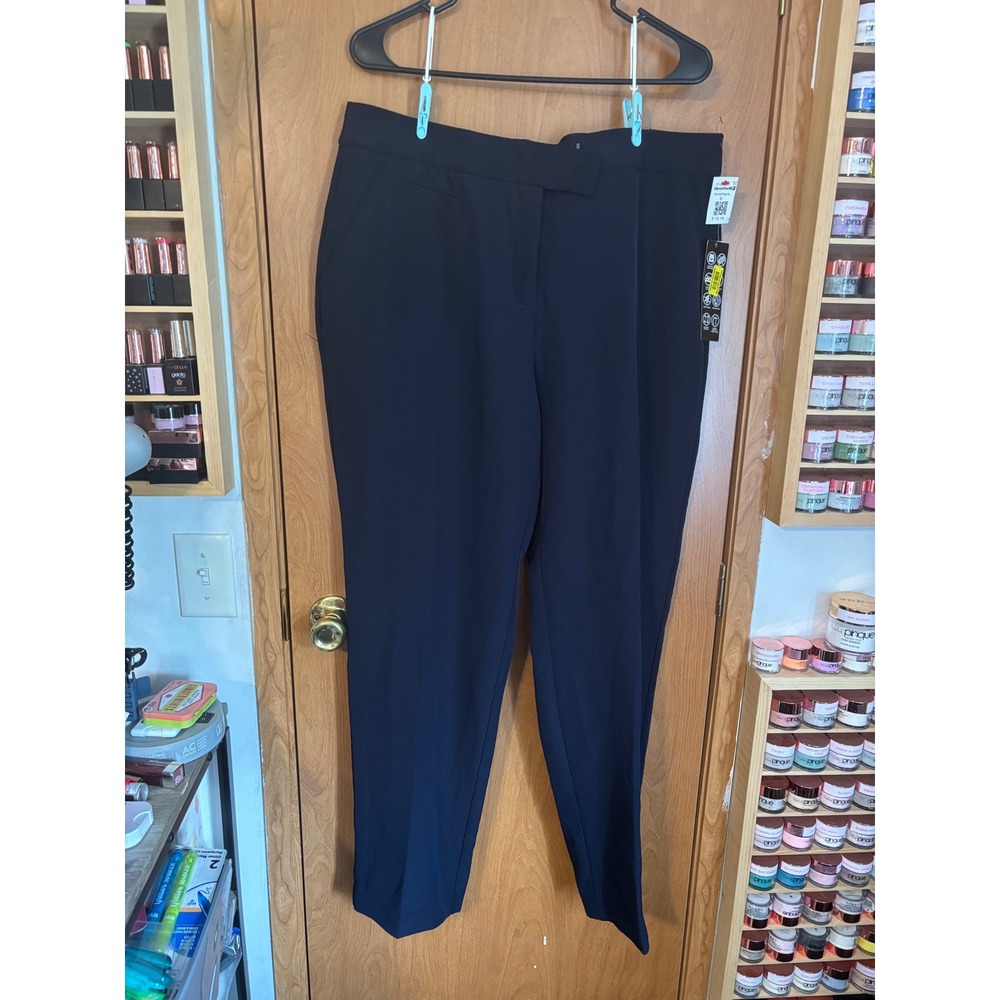 New York & Company 7th Avenue Fit Navy Blue Straight Leg Dress Pants 16WR NWT